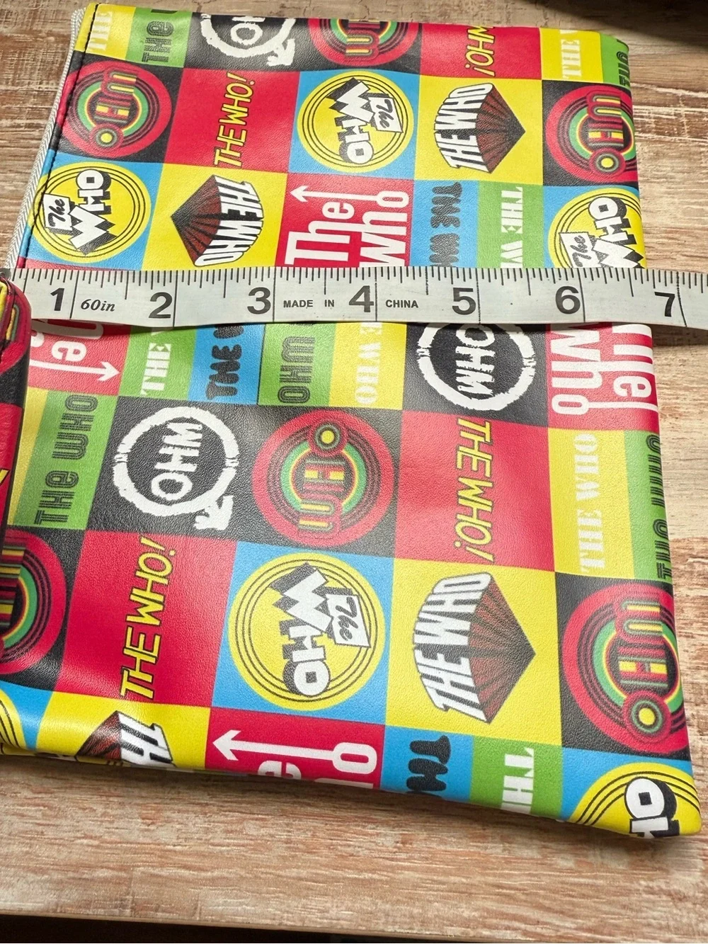 The who make up bag colorful patchwork laminated